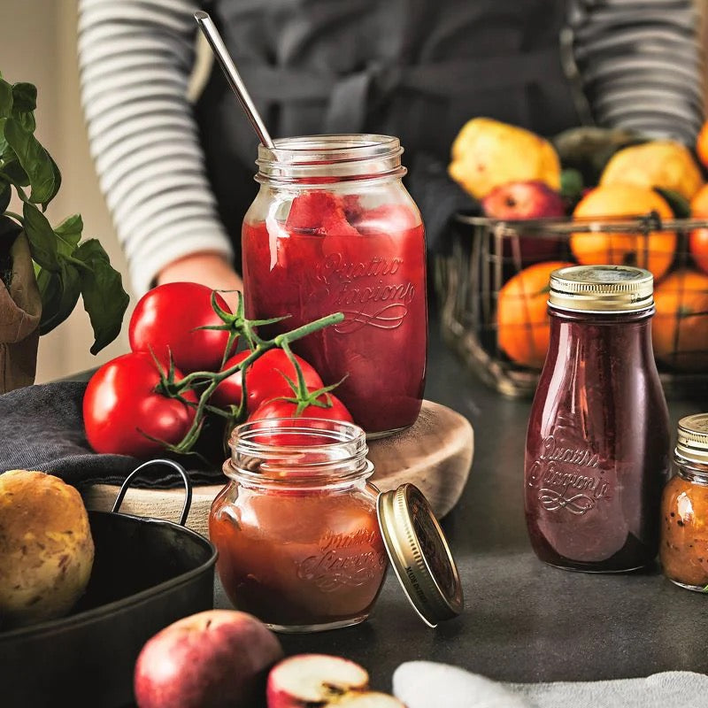 Il Numero 1 Del Risparmio-12 BARATTOLI 250CC QUATTRO STAGIONI BORMIOLI Vaso Per Conserve Con 12 Tappi Inclusi