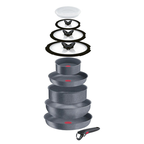 Lagostina Ingenio Mineralis Batteria Pentole Con Accessori In Acciaio Inox - Set 13 Pz