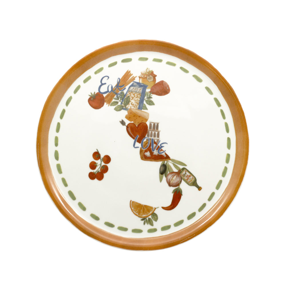 31 cm - Saturnia Pizza Handmade Piatto Pizza 3 Decori In Porcellana Set 6 Pz