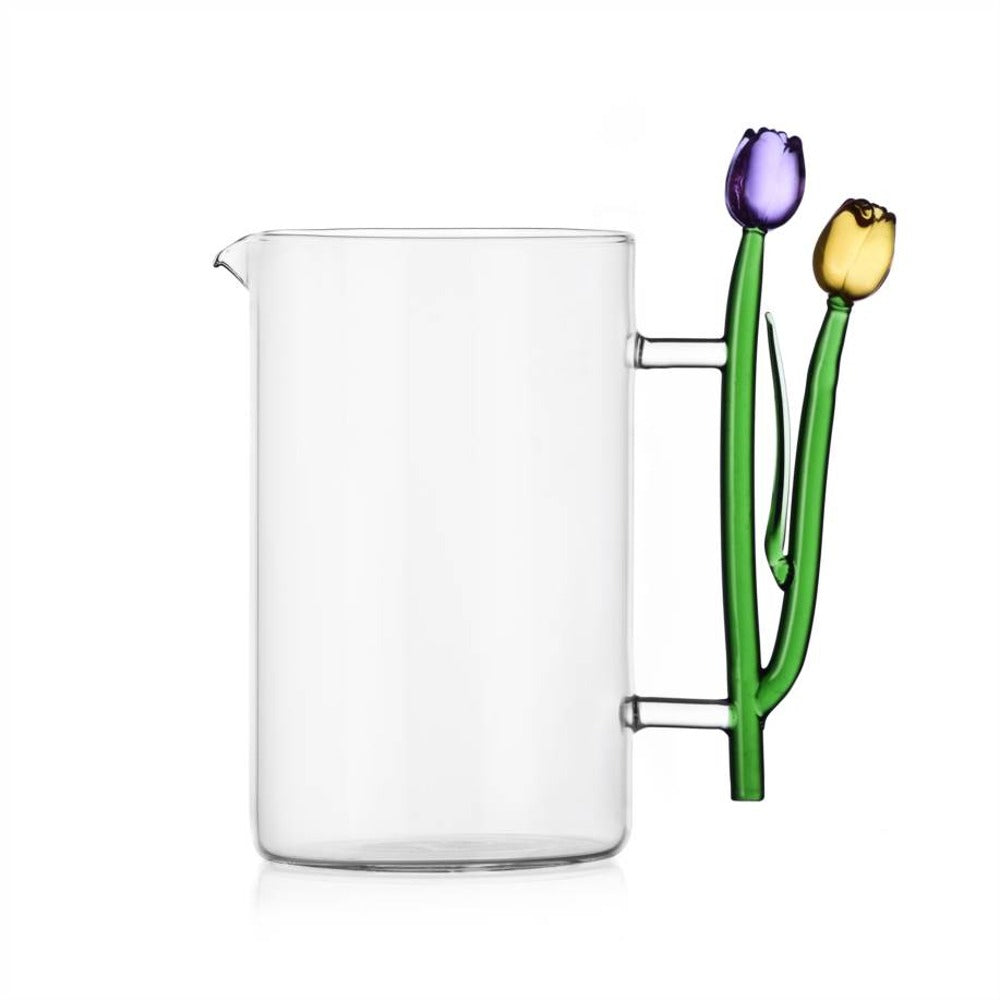 1.45 Litri - Ichendorf Botanica Tulipano Caraffa Acqua In Vetro Borosilicato