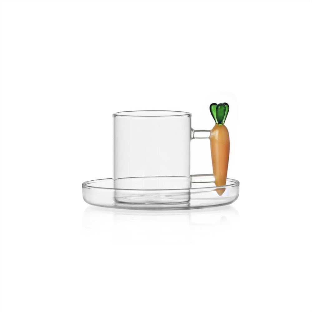 30 cl - Ichendorf Vegetables Tazza Caffè Con Piattino In Vetro Borosilicato