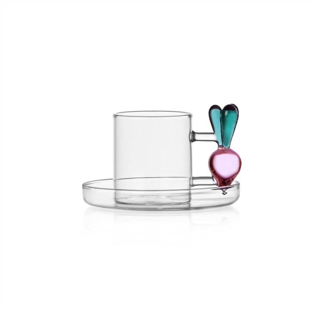 30 cl - Ichendorf Vegetables Tazza Caffè Con Piattino In Vetro Borosilicato