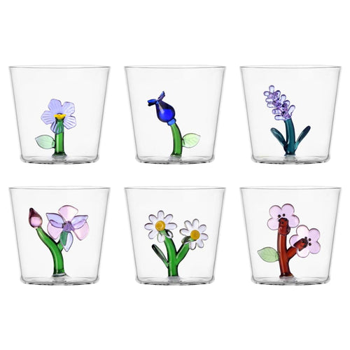 30 cl - Ichendorf Botanica Tumbler Bicchiere Acqua In Vetro Borosilicato - Set 6 Pz