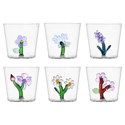 30 cl - Botanica Tumbler Water Glass In Borosilicate Glass - Set 6 Pcs