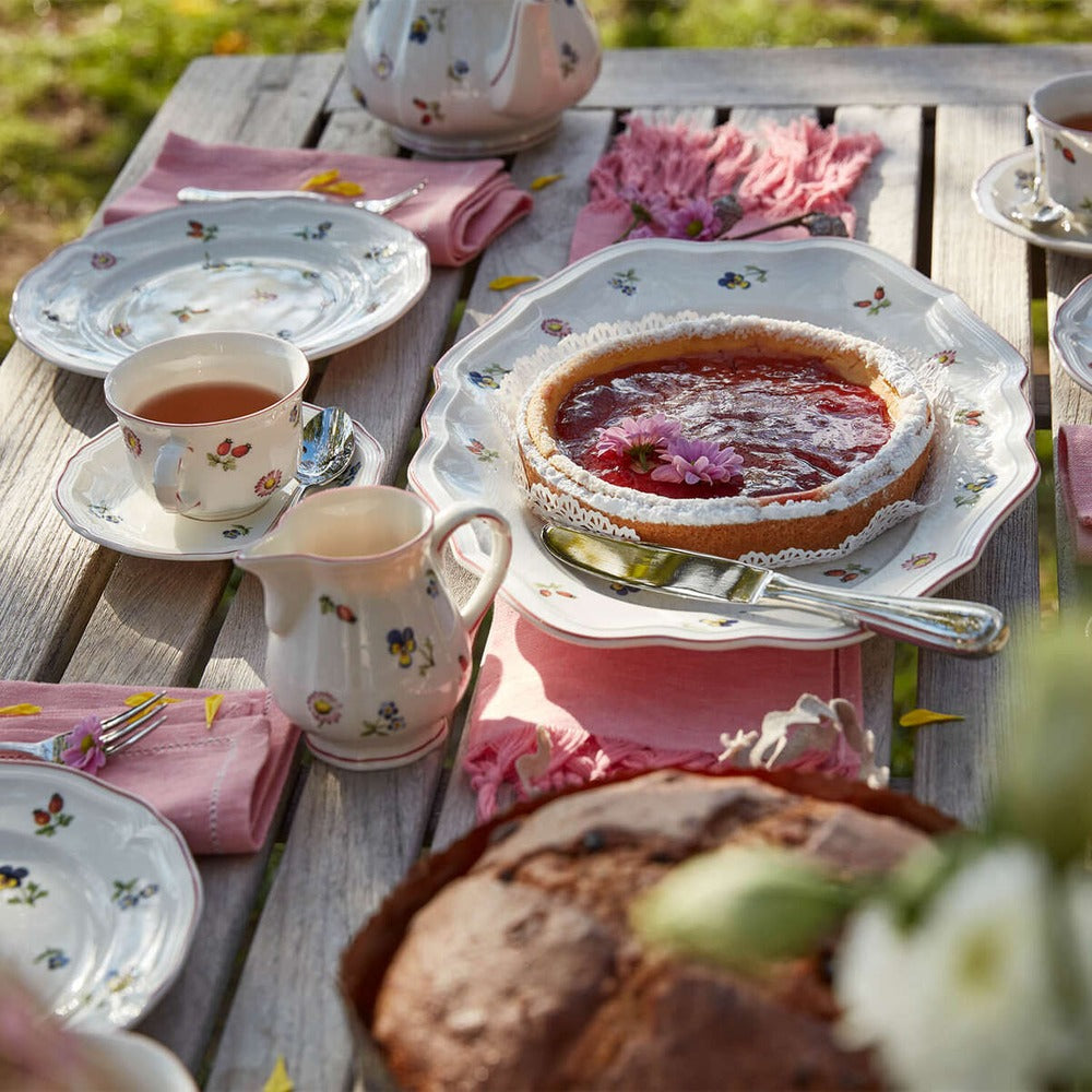 17 cm - Villeroy & Boch Petite Fleur Piattino Tazza Cappuccino In Porcellana Premium - Set 6 Pz
