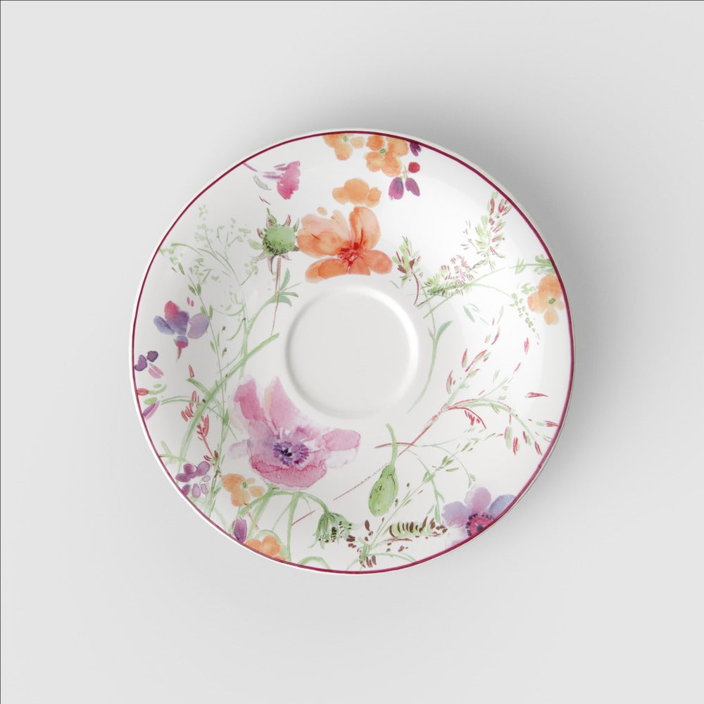 16.7 cm - Villeroy & Boch Mariefleur Basic Piattino Tazza Tè In Porcellana Premium - Set 6 Pz
