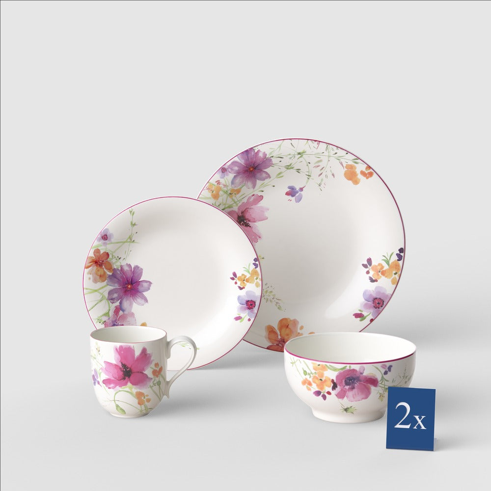 34.8x19.7 cm - Villeroy & Boch Mariefleur Basic Set Colazione In Porcellana Premium