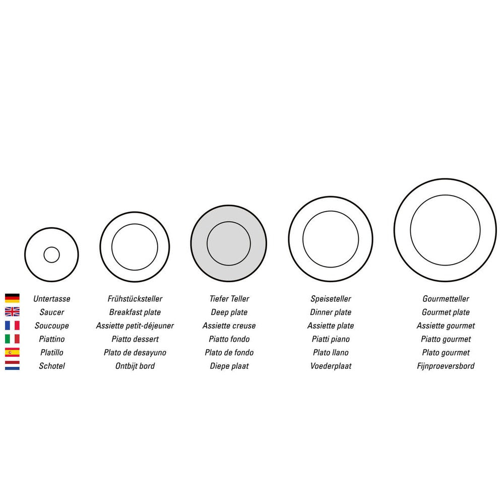 21 cl - Villeroy & Boch Mariefleur Gris Basic Piatto Fondi In Porcellana Premium - Set 6 Pz