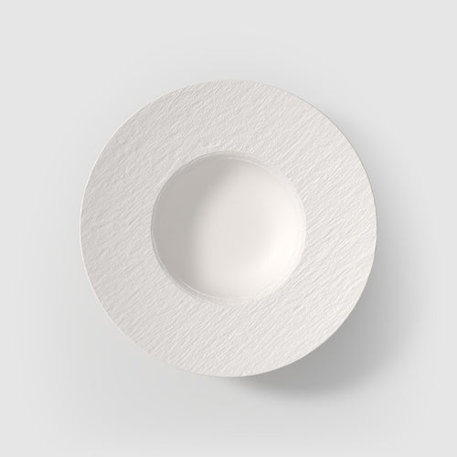 28 cm - Villeroy & Boch Manufacture Rock Blanc Piatto Pasta In Porcellana - Set 6 Pz