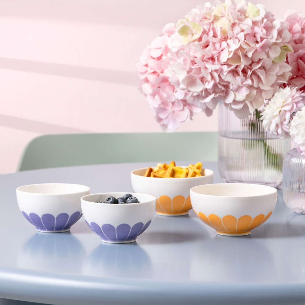 32 cl - Villeroy & Boch Fleur Ciotola In Porcellana Premium - Set 4 Pz