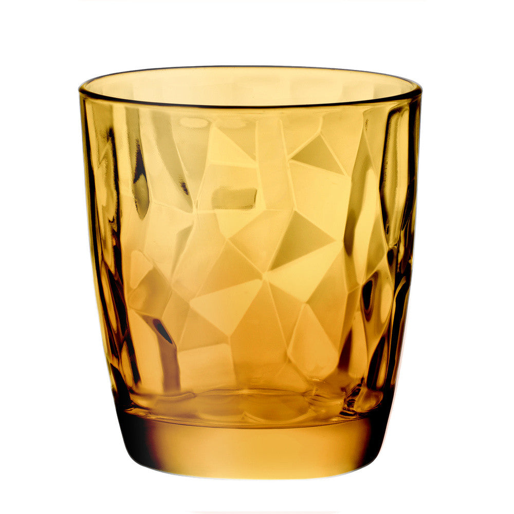 38.5 cl - Bormioli Rocco Diamond Ambra Bicchiere DOF In Vetro - Set 6 Pz