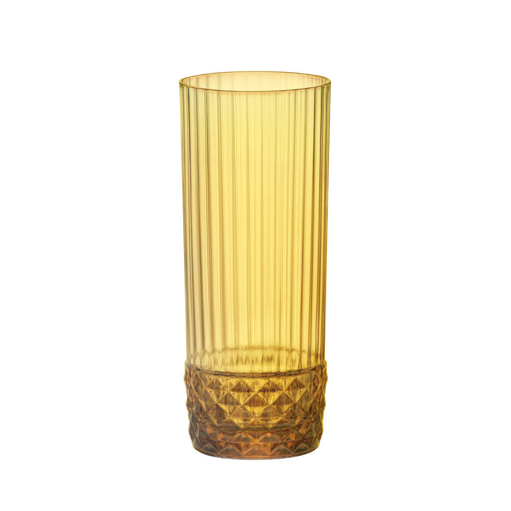 40 cl - Bormioli Rocco America 20s Ambra Bicchiere Cocktail Long Drinks In Vetro - Set 6 Pz