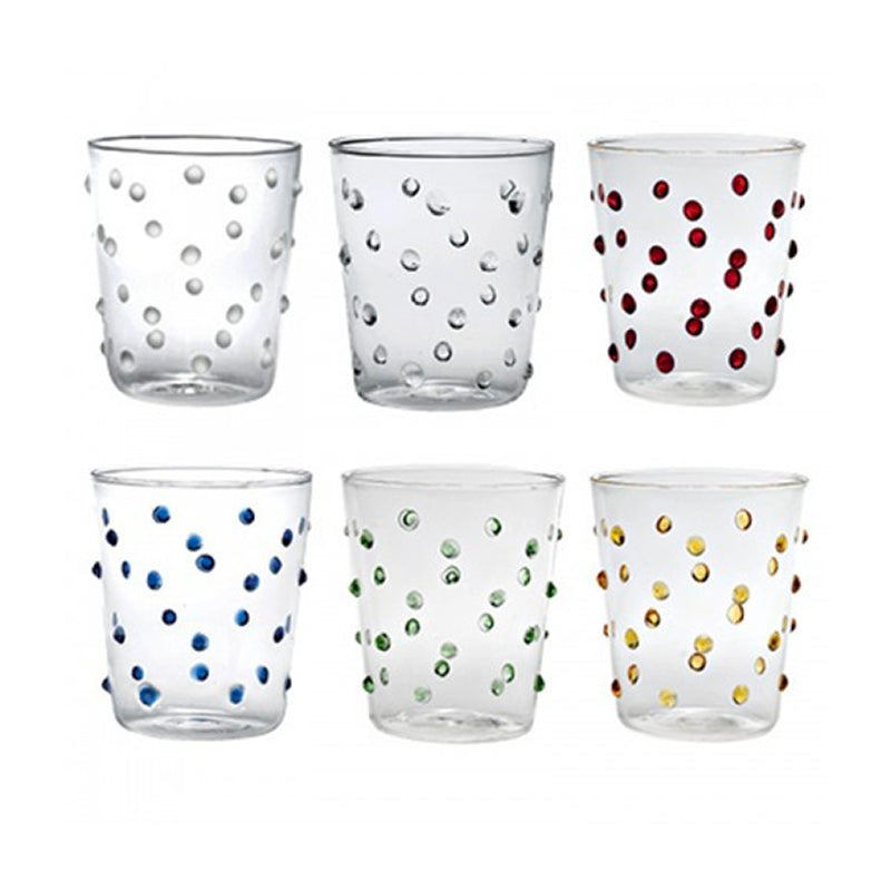 45 Cl Zafferano Party Bicchiere Bibita Pallini Colorati In Vetro Borosilicato Set 6 Pezzi