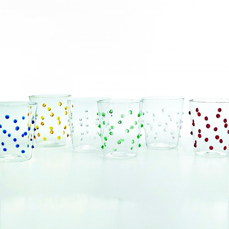 45 Cl Zafferano Party Bicchiere Bibita Pallini Colorati In Vetro Borosilicato Set 6 Pezzi