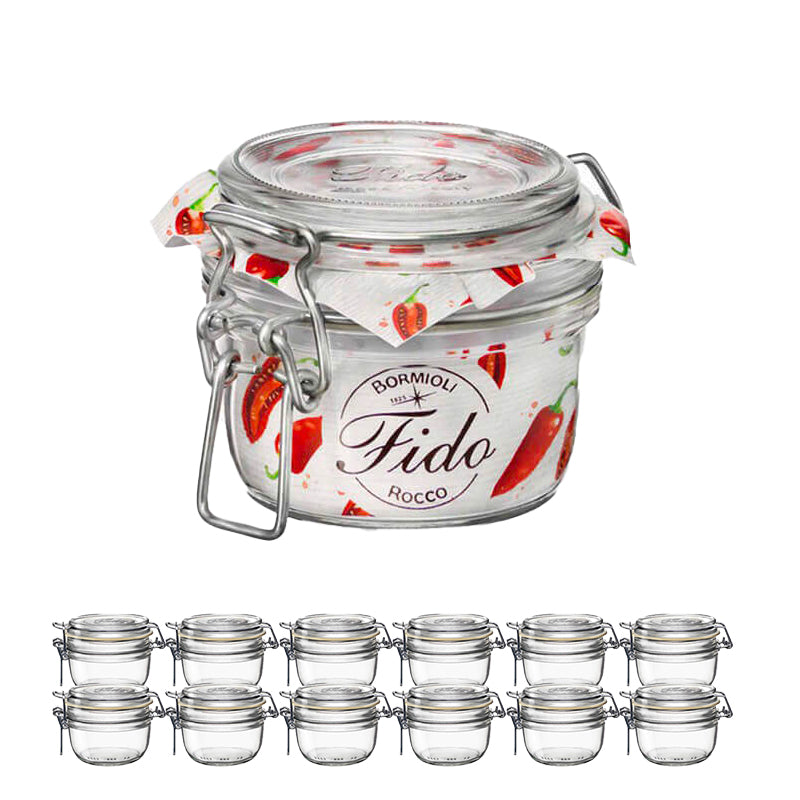 12 5 Cl Bormioli Rocco Fido Vasetto Ermetico Cilindrico In Vetro Set 12 Pz
