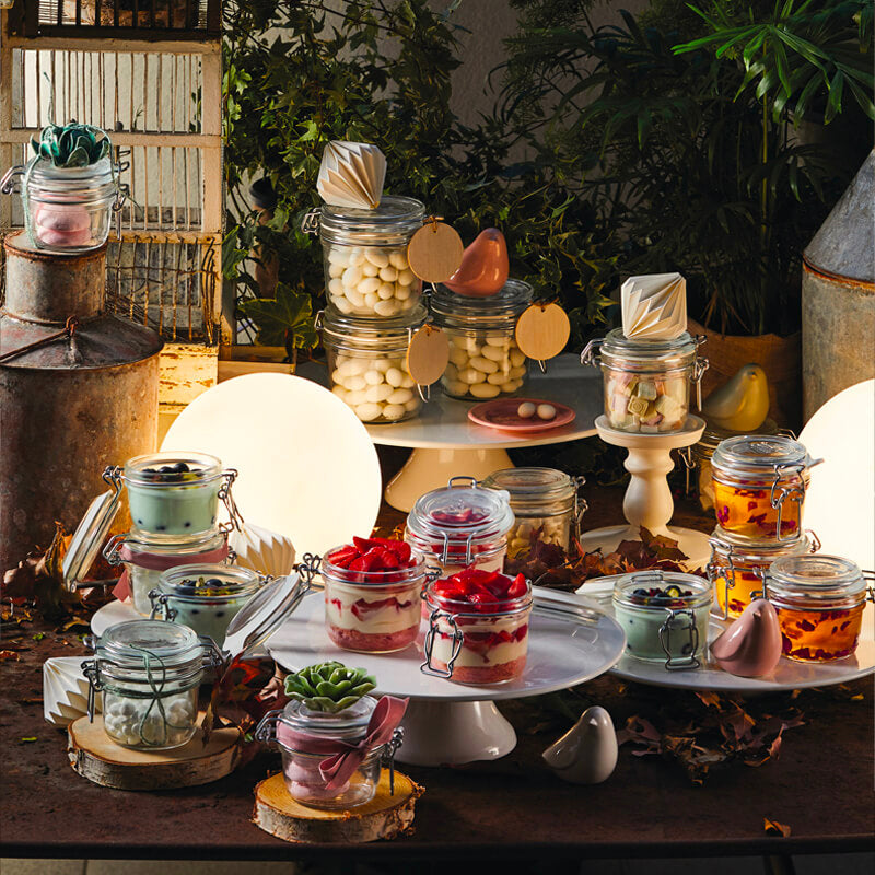 12 5 Cl Bormioli Rocco Fido Vasetto Ermetico Cilindrico In Vetro Set 12 Pz