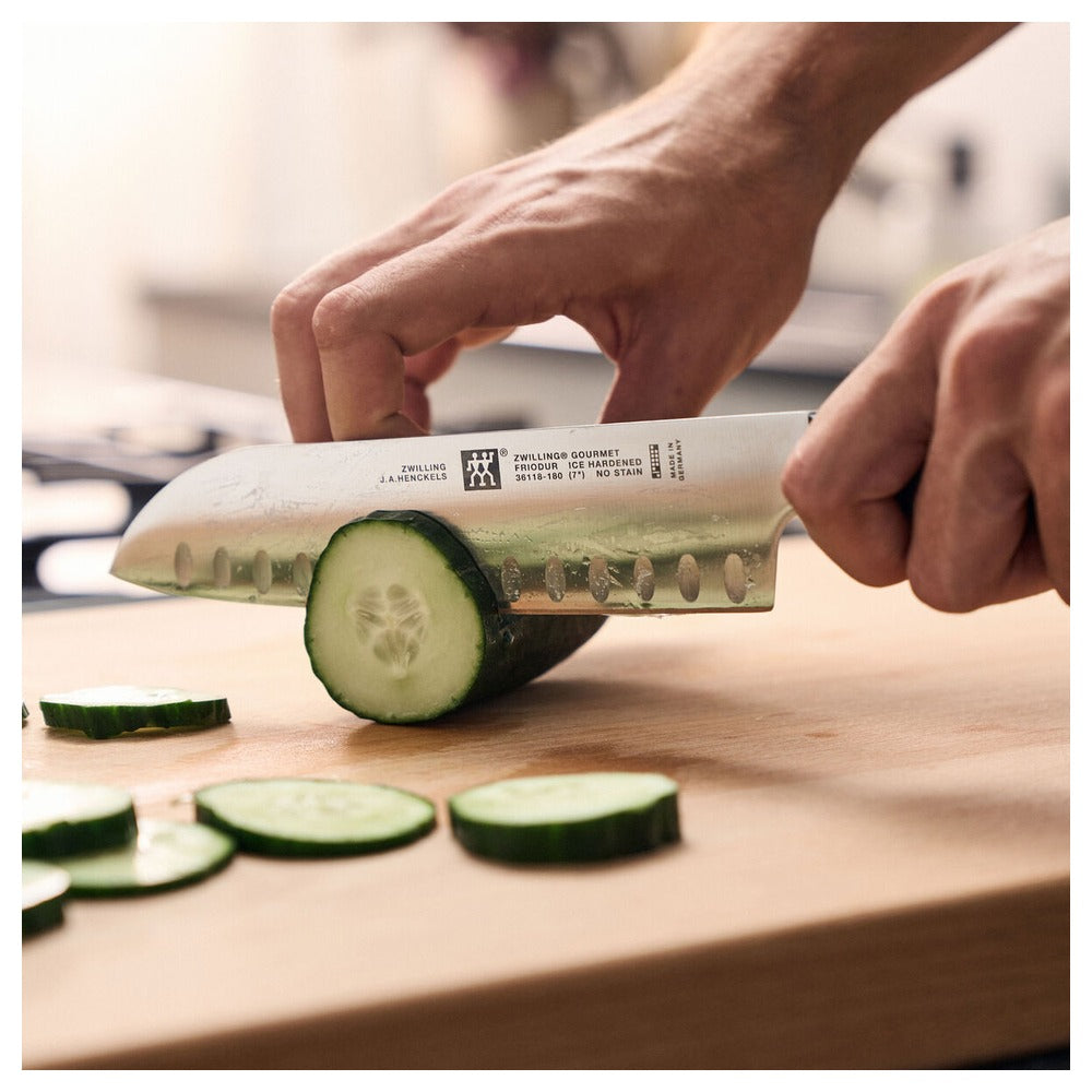 18 cm - Zwilling Gourmet Coltello Santoku Alveolato In Acciaio Inox