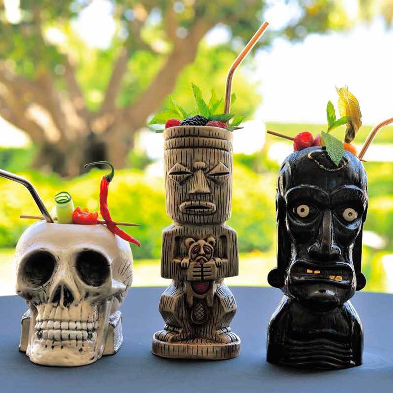 50 Cl Paderno Tiki Bicchiere In Ceramica In Vetro