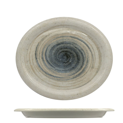 Saturnia Giotto Around Piatto Piano Ovale In Porcellana Set 6 Pz