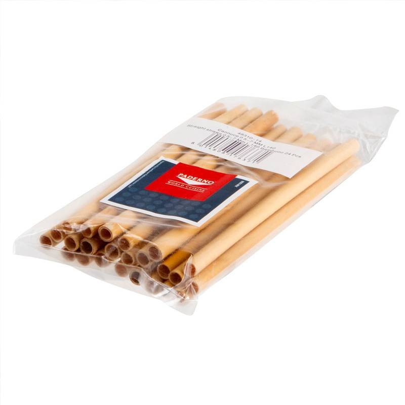 14 Cm Paderno Cannucce 5 7 Mm In Bambu Set 24 Pz
