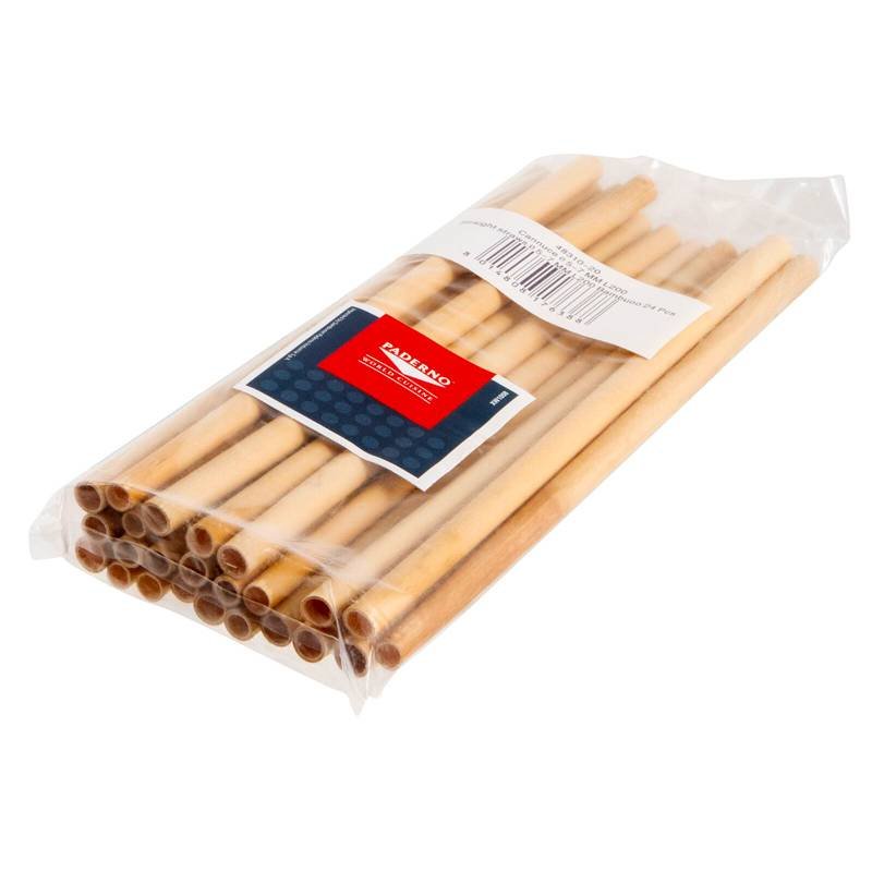 20 Cm Paderno Cannucce 5 7 Mm In Bambu Set 24 Pz