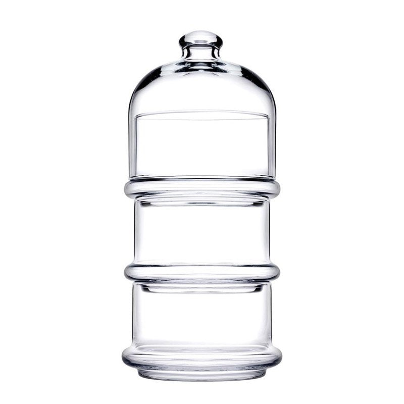 12 Cm Pasabahce Patisserie Coppette Con Cupola Impilabili In Vetro Set 3 Pezzi