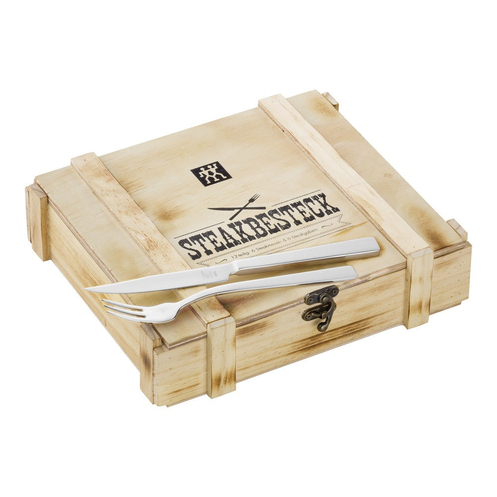 Zwilling Specials Set Posate Bistecca In Acciaio Inox Con Bauletto Legno