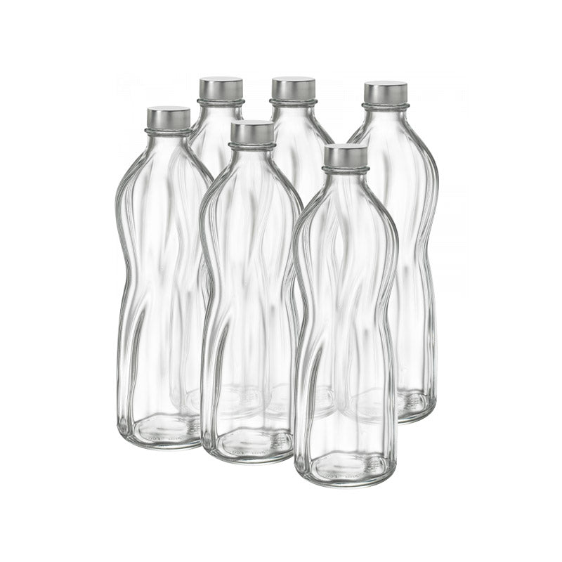 1 Litro Bormioli Rocco Aqua Bottiglia Acqua In Vetro Set 6 Pezzi