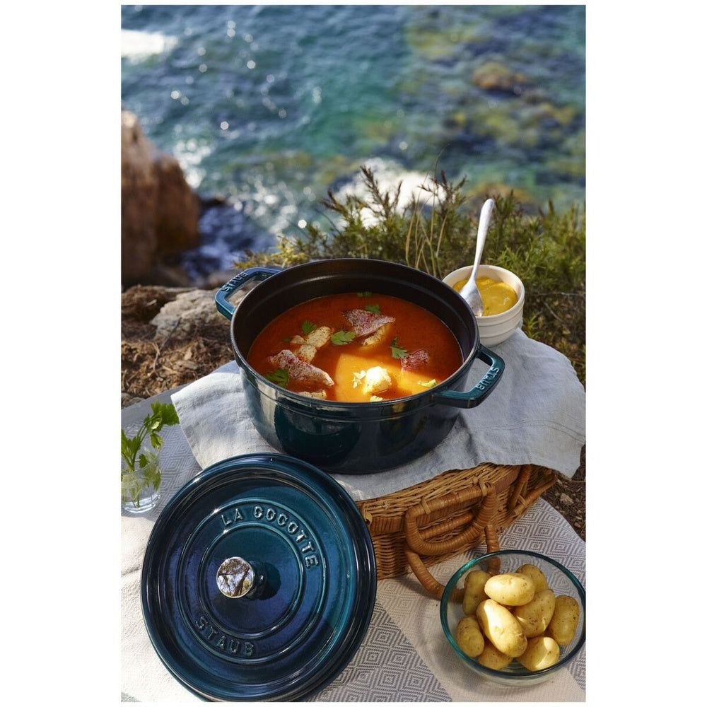 28 cm - Staub Cocotte Casseruola Rotonda In Ghisa Smaltata