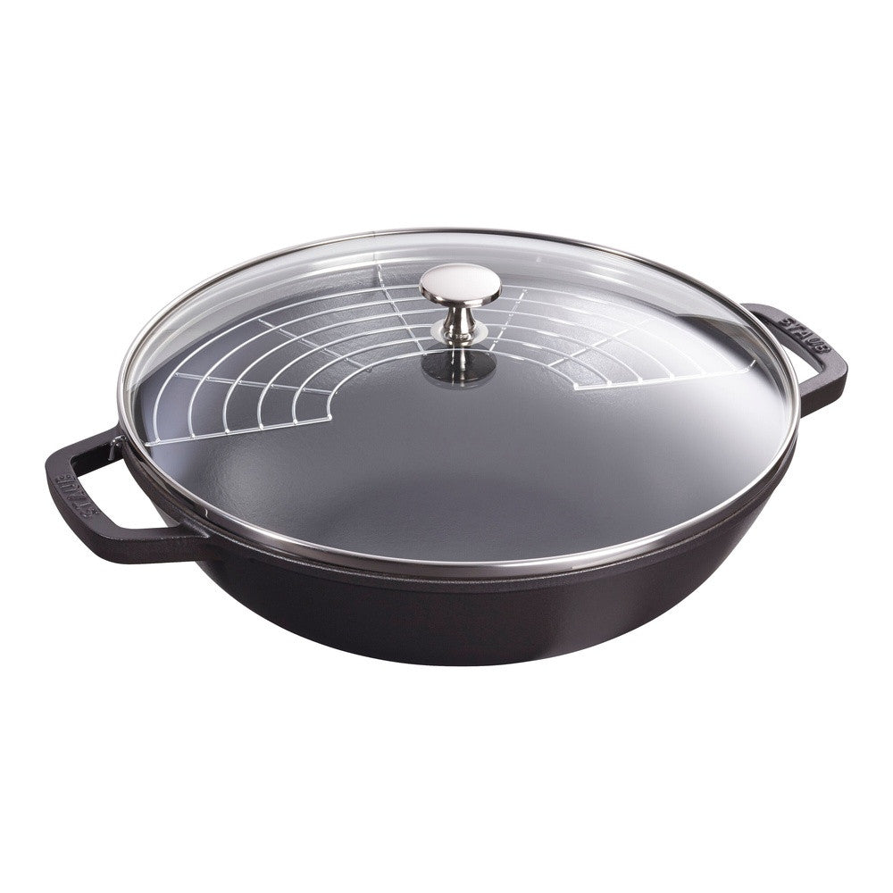 30 cm - Staub Specialities Wok Con Coperchio Rotondo In Ghisa
