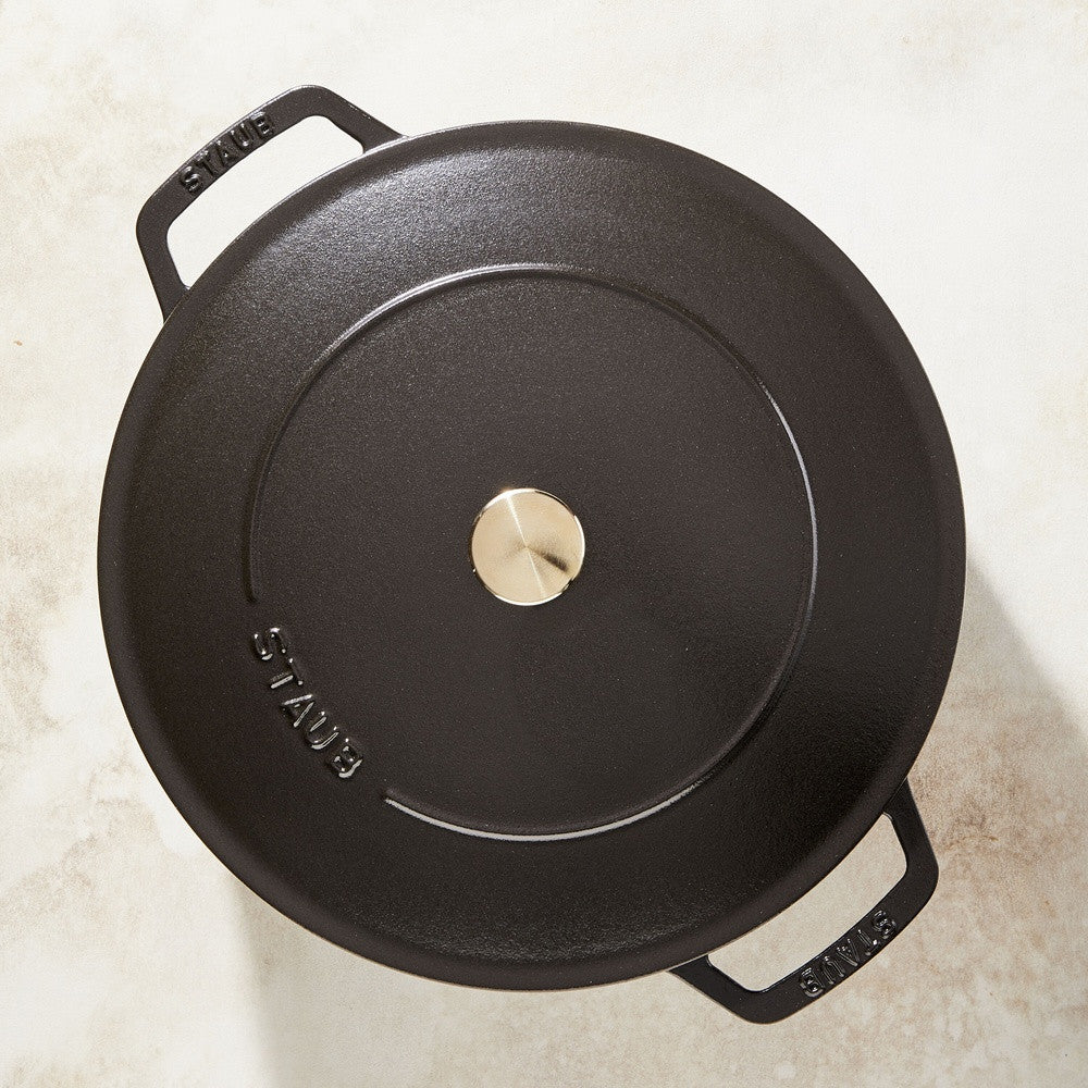 24 cm - Staub Braisers Tegame Basso Chistera Rotondo In Ghisa