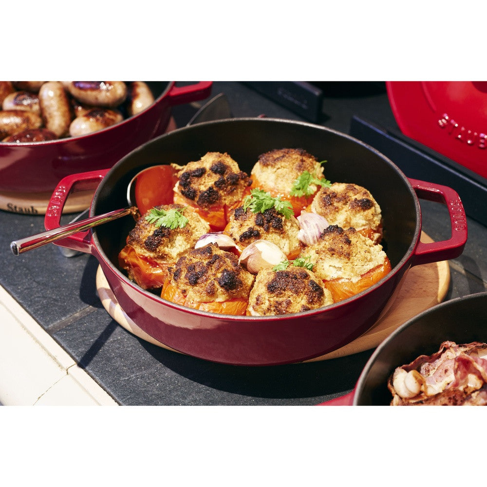 24 cm - Staub Braisers Tegame Basso Chistera Rotondo In Ghisa