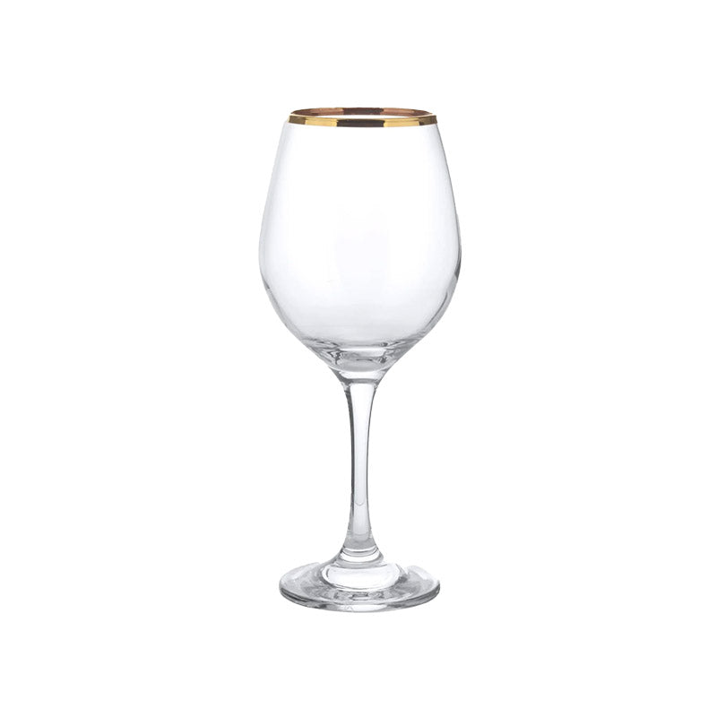 36 5 Cl Pasabahce Golden Touch Calice Vino Bianco Bordo Dorato In Vetro Set 6 Pezzi