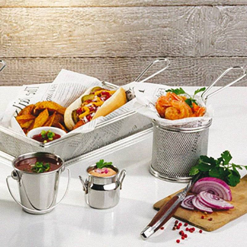 21 5X10 5 Cm Paderno Tableware Buffet And Display Cestello Porta Snack Rettangolare In Acciaio Inox