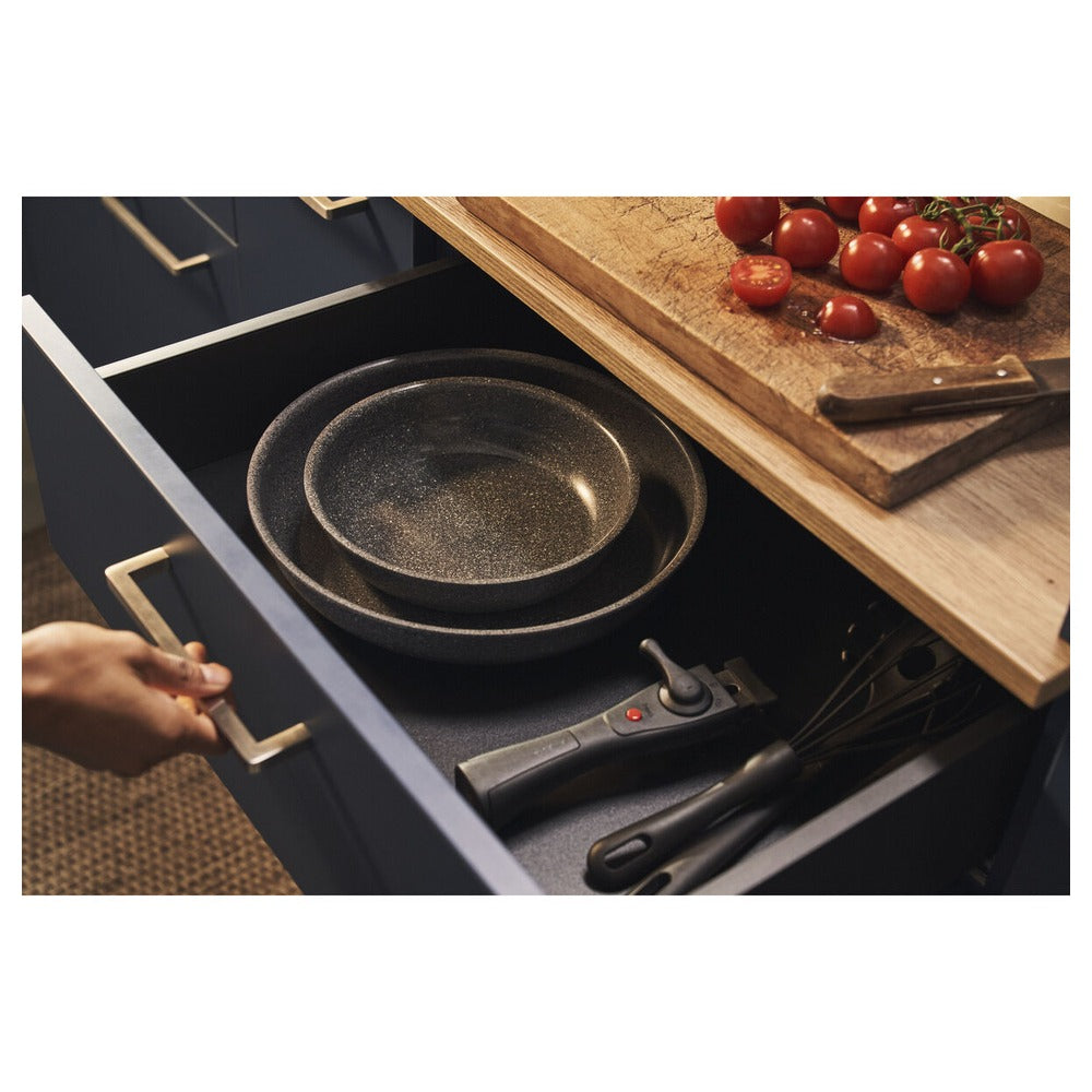 Ballarini Torre Set Padelle Alte Svasate Antiaderente Ceramico In Alluminio Con Manico Rimovibile - Set 3 Pz