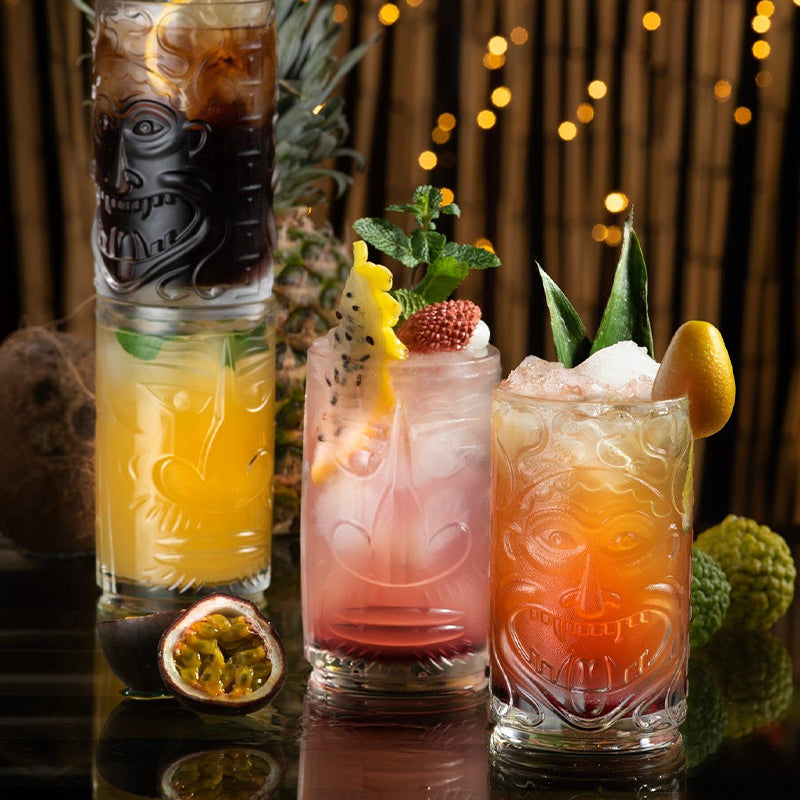 45 Cl Rcr Tiki Bicchiere Bibita In Vetro Set 4 Pezzi