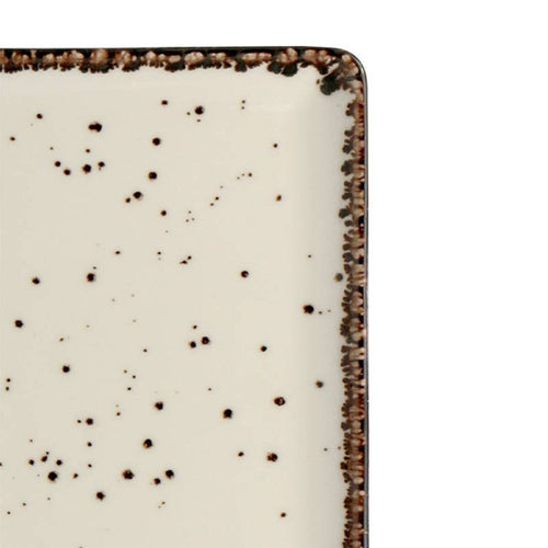 27X14 Cm Lioness Cromya Cream Piatto Vassoio Rettangolare In Porcellana