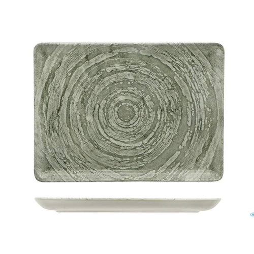 30 Cm Lioness Focus Grey Piatto Vassoio Rettangolare In Porcellana