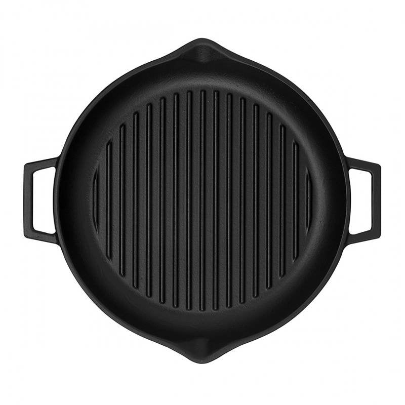 30 Cm Paderno Bistecchiera Grill Rotonda In Ghisa Smaltata