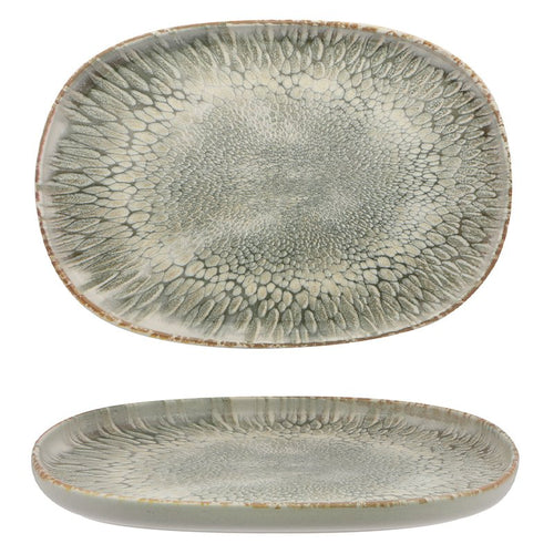 33 Cm Dust Piatto Vassoio Ovale In Stoneware Set 4 Pz