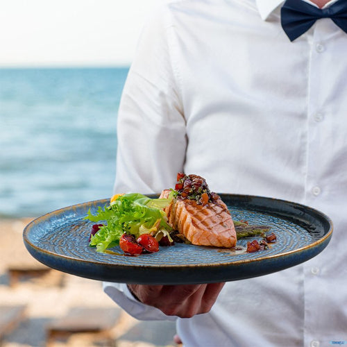 17 5 Cm Okeanos Piatto Piano In Stoneware Set 4 Pz