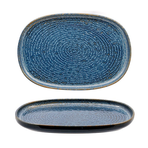 33 Cm Okeanos Piatto Vassoio Ovale In Stoneware Set 4 Pz