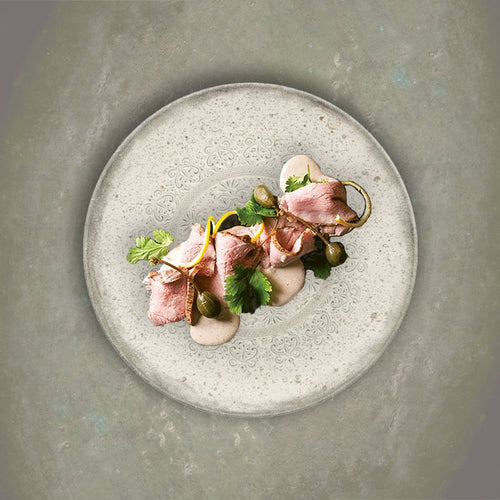 33 Cm Lace Piatto Piano In Stoneware Set 4 Pz