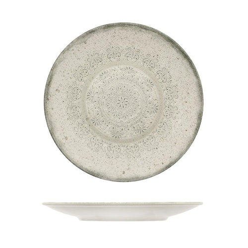 21 Cm Lace Piatto Piano In Stoneware Set 4 Pz