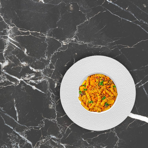 27 Cm Zen Tunisie Martellato Piatto Pasta In Porcellana Set 6 Pz