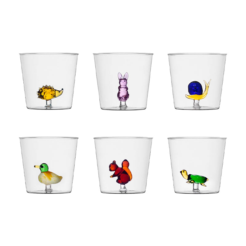 35 cl - Animal Farm Bicchiere Acqua in Vetro Borosilicato - Set 6 Pezzi