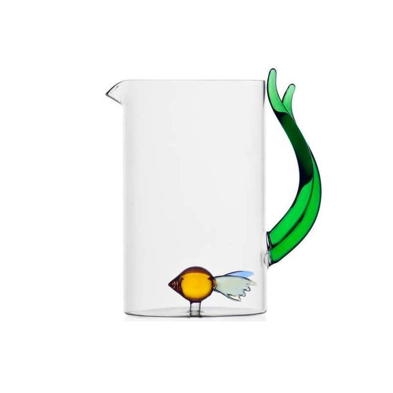 145 Cl Ichendorf Animal Farm Brocca Pesce Con Alga In Vetro Borosilicato