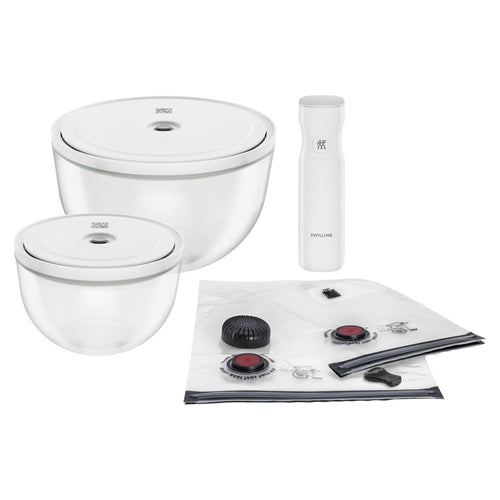 Zwilling Fresh & Save Kit Sottovuoto Con Contenitori In Vetro e Pompetta Per Sottovuoto - Set 9 Pz