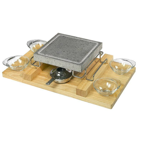 21 Cm Ilsa Convivio Pietra Lavica Quadrata Con Supporto E Vassoio