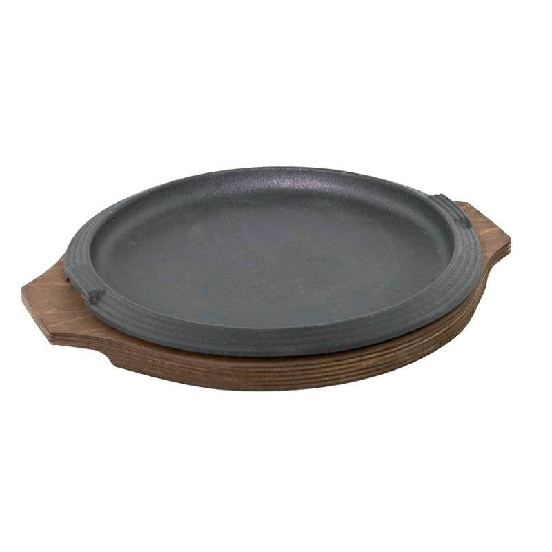 31 Cm Ilsa Piatto In Ghisa Con Supporto In Legno